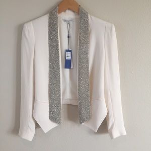 NWT Rebecca Minkoff Ivory Embellished Becky Jacket